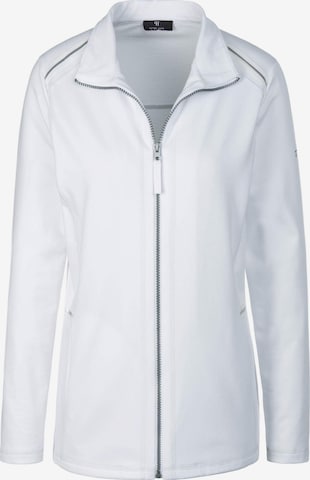 Peter Hahn Zip-Up Hoodie in White: front