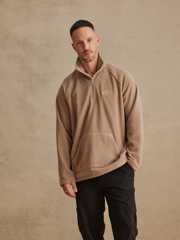 DAN FOX APPAREL Fleecejakke 'Semih' i beige: forside