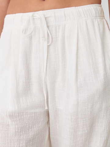 Wide Leg Pantalon Bershka en blanc