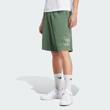 ADIDAS ORIGINALS Loosefit Παντελόνι 'Adicolor Outline Trefoil' σε πράσινο: μπροστά