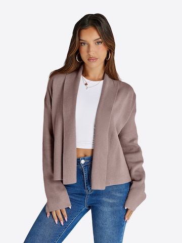 Geacă tricotată de la Imily Bela pe maro: față