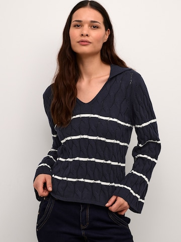 Cream Sweater 'Pano' in Blue: front