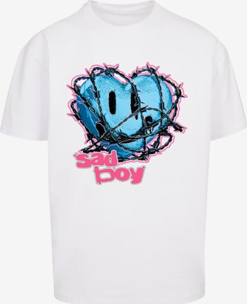 MT Upscale T-shirt 'Sad Boy' i vit: framsida