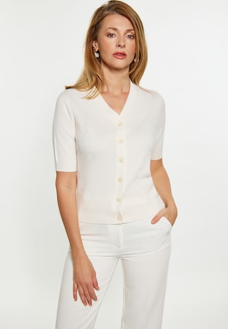 Usha Knit cardigan in White: front