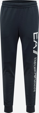 EA7 Emporio Armani Tapered Pants in Blue: front
