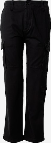 Regular Pantalon cargo HOLLISTER en noir : devant