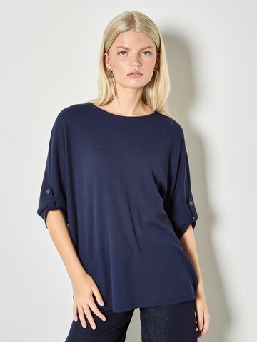 Apricot Blouse in Blue: front