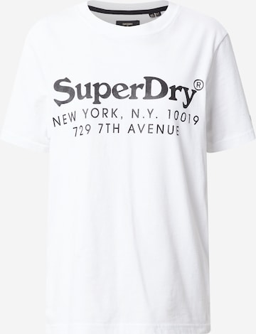 T-shirt 'VINTAGE VENUE INTEREST' Superdry en blanc : devant