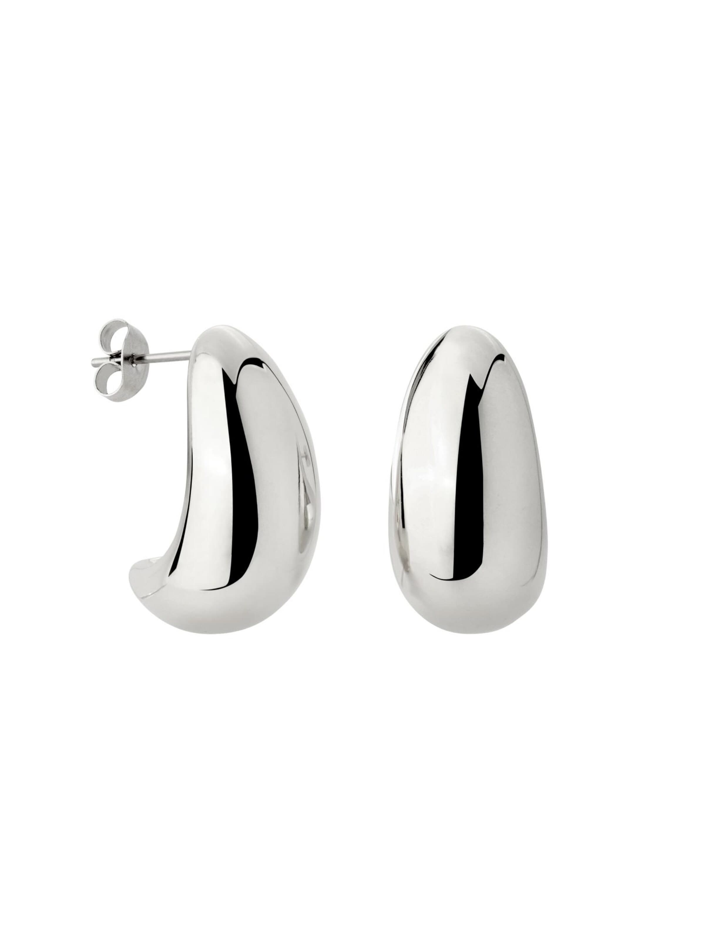 Luamaya Earrings 'Huggie Studs' in Silver: front