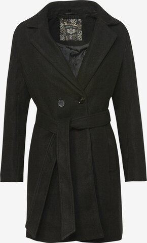 KOROSHI Between-seasons coat in Black: front