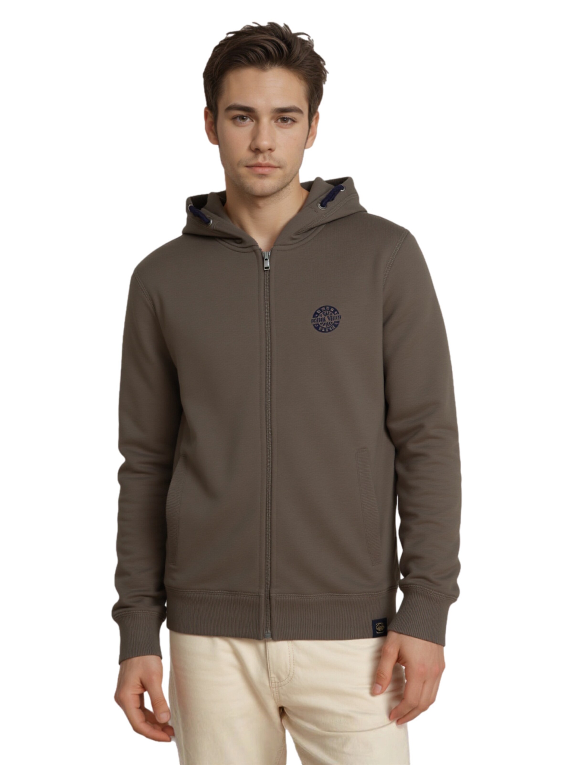 Veste de survêtement Petrol Industries en marron : devant