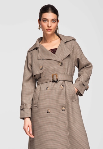 Ombre Between-seasons coat 'Ow-Colc-0120' in Brown