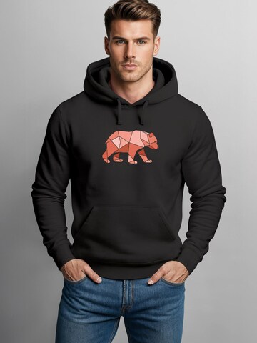 Neverless Sweatshirt 'Bär Polygon' in Black