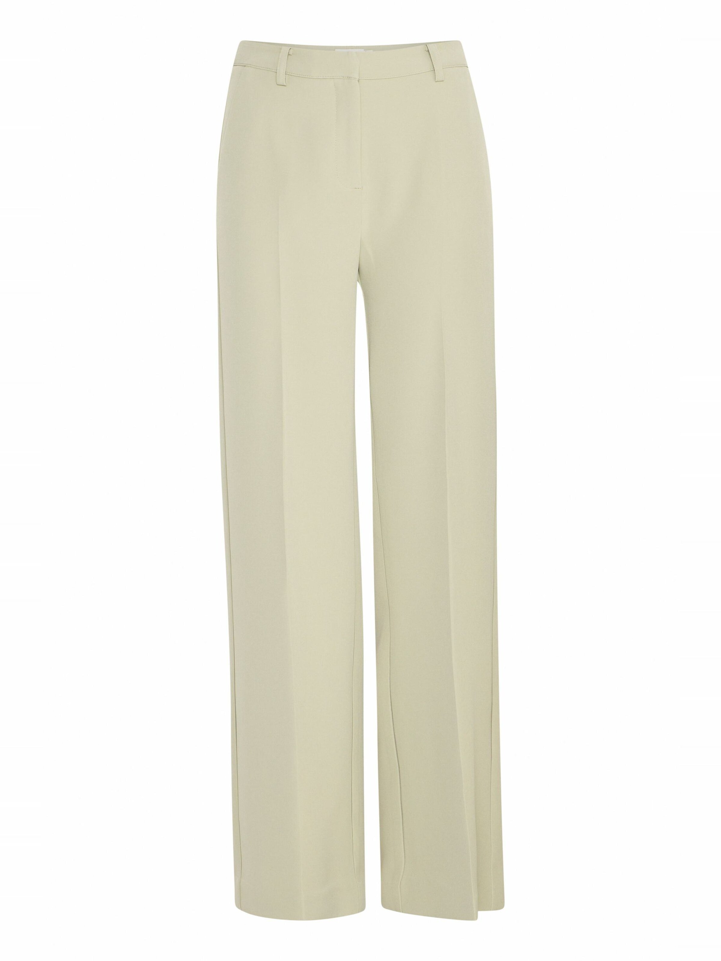 Oxmo Loose fit Trousers with creases 'Lexi' in White: front