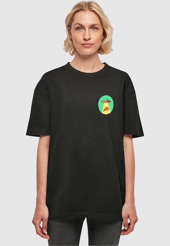 Mister Tee Oversized shirt 'Ufo Pizza' in Zwart: voorkant