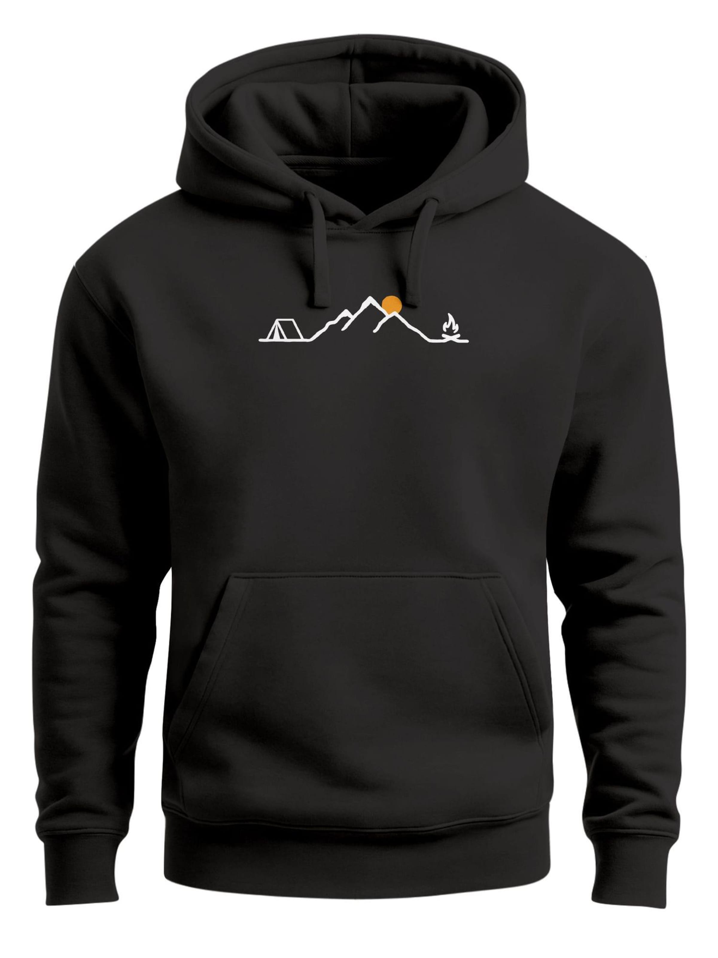 Neverless Sweatshirt 'Tent Campfire' in Black: front