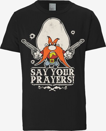 LOGOSHIRT T-Shirt 'Looney Tunes' in Schwarz: predná strana