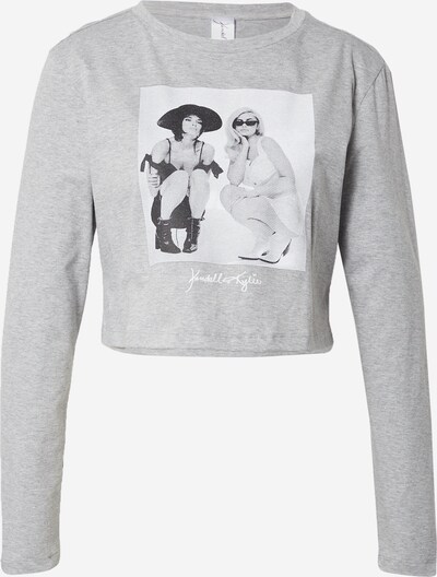 KENDALL + KYLIE Majica | pegasto siva / črna / bela barva, Prikaz izdelka