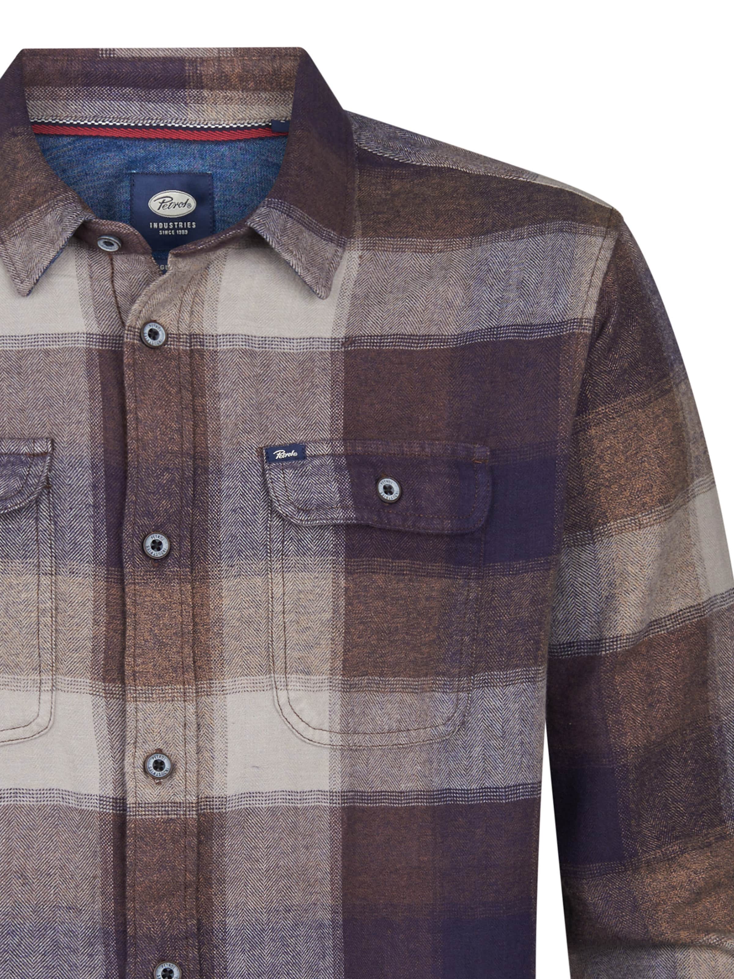 Petrol Industries Comfort fit Button Up Shirt in Brown