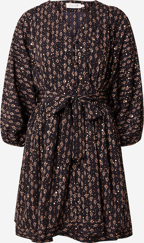 Mollie black sales print shirt dress