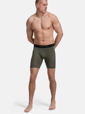 Phil & Co. Berlin - Calzoncillo boxer ' Long ' en verde: frente