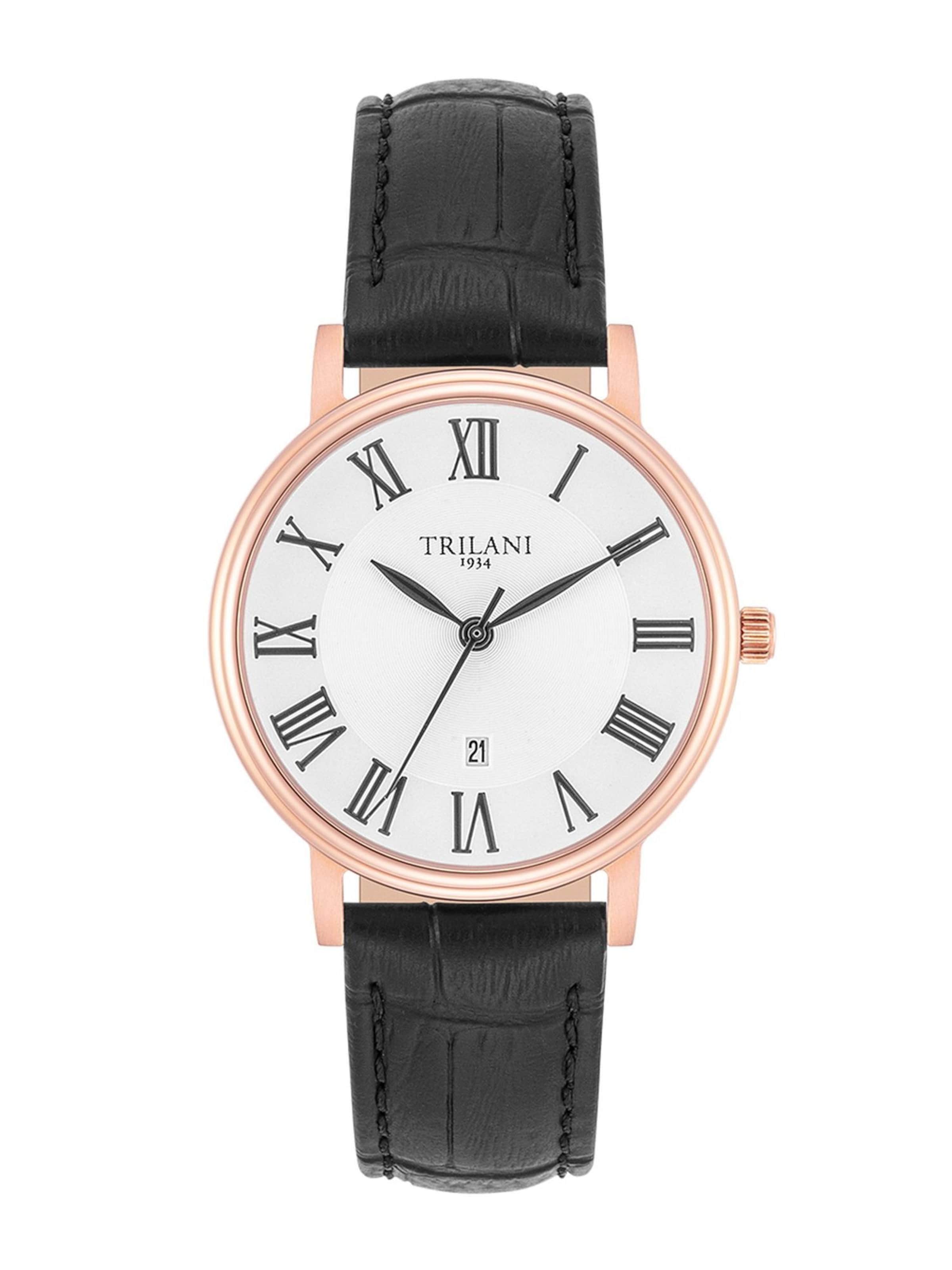 Trilani - Reloj analógico en negro: frente