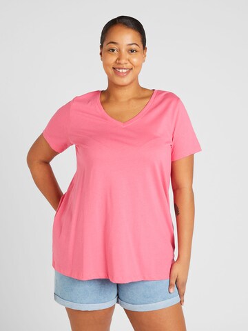 ONLY Carmakoma Shirt 'BONNIE' in Roze: voorkant