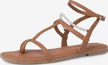 TAMARIS T-Bar Sandals in Brown: front