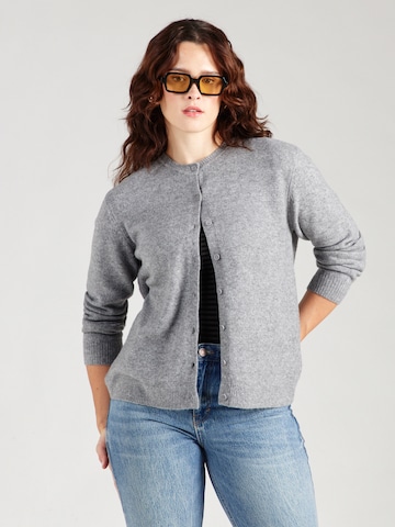 PIECES Curve Knit Cardigan 'PCMALOU' in Grey: front