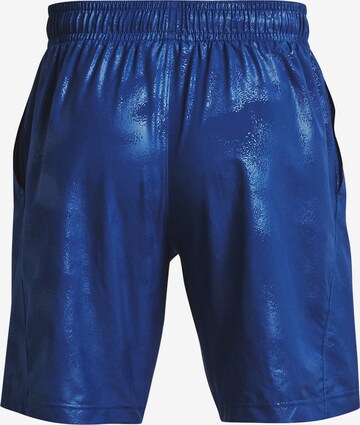 UNDER ARMOUR Regular Workout Pants ' Woven Emboss ' in Blue