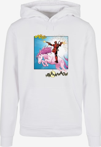 ABSOLUTE CULT Sweatshirt 'Deadpool - Unicorn Battle' in Wit: voorkant