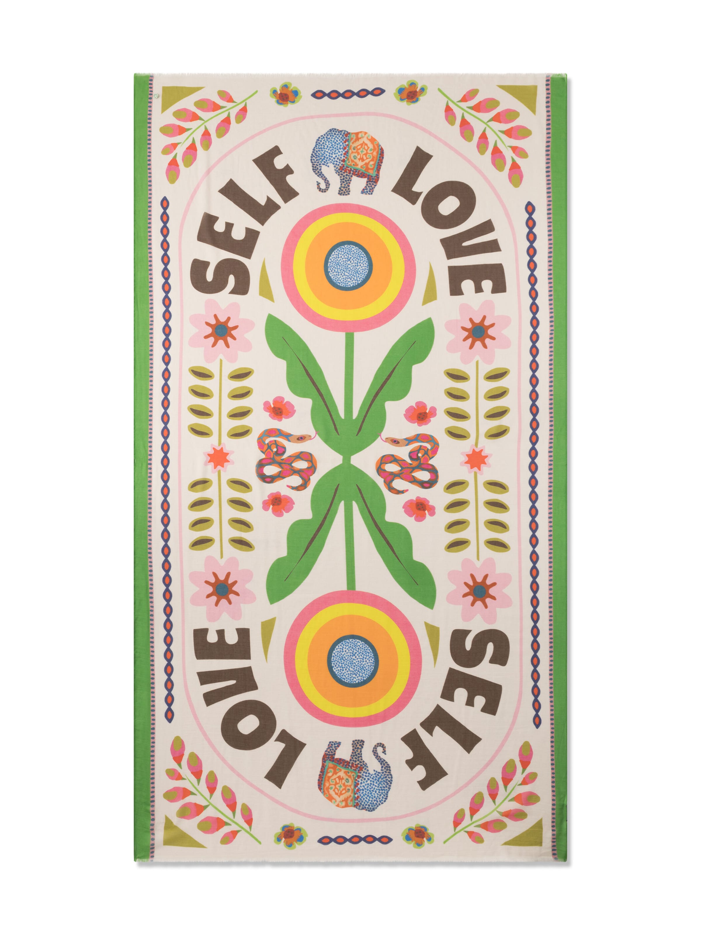 CODELLO Schal SELF LOVE- Schriftzug in Grün