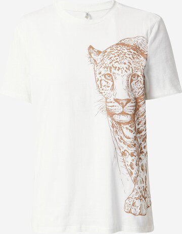 ONLY Тениска 'CATS' в бяло: отпред