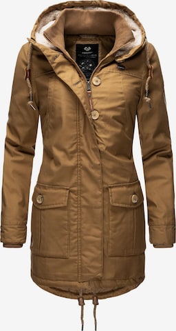 Ragwear Between-Seasons Coat 'Jane' in Brown: front