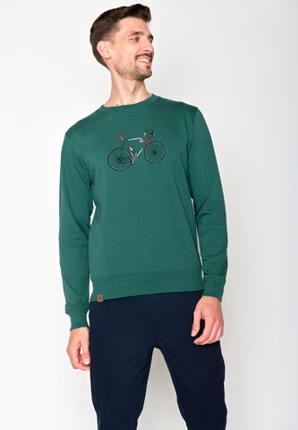 Felpa 'Bike Enzo' di GREENBOMB in verde: frontale