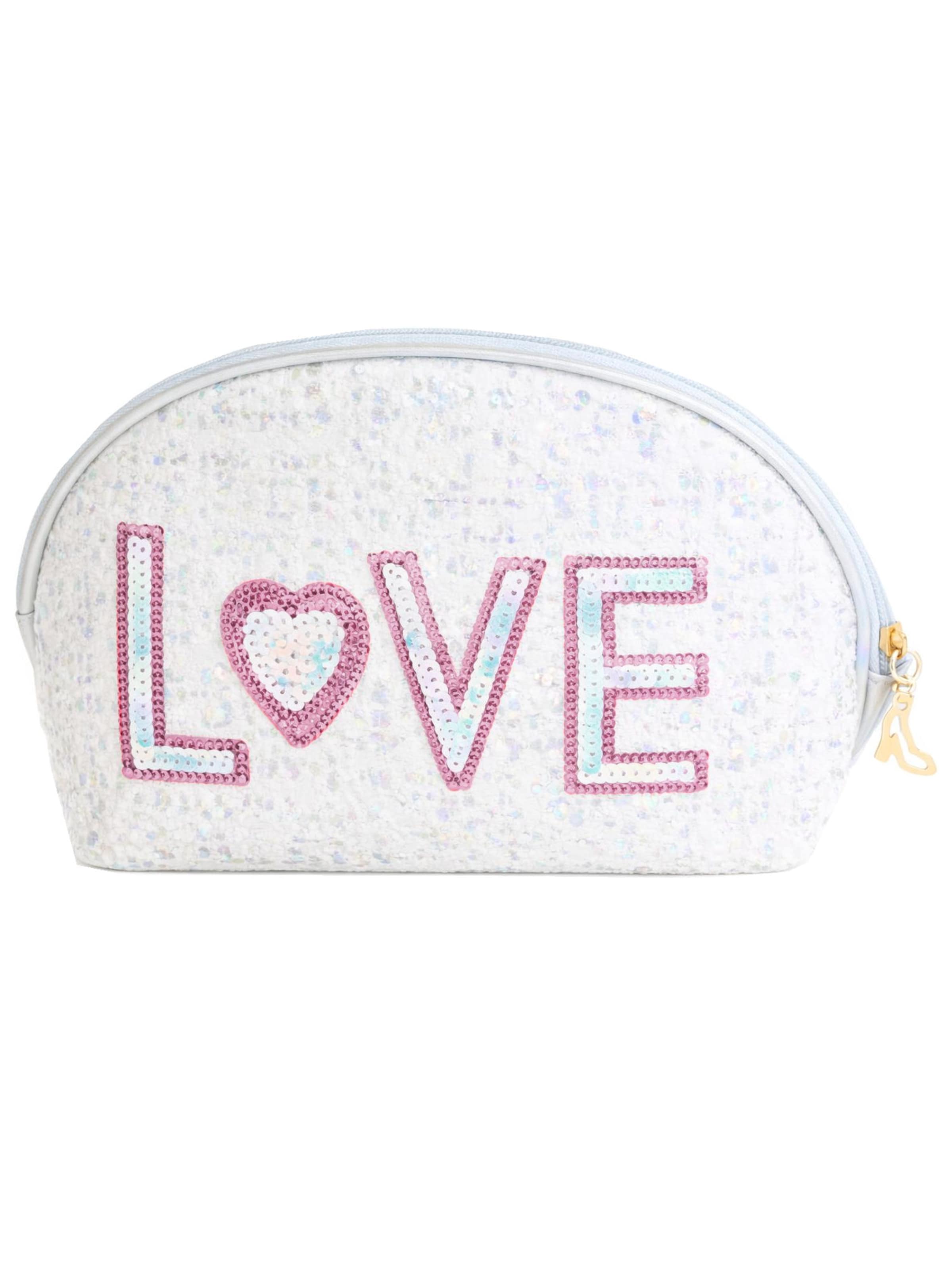 Tomshop24-7 Cosmetic Bag 'Love' in Grey: front