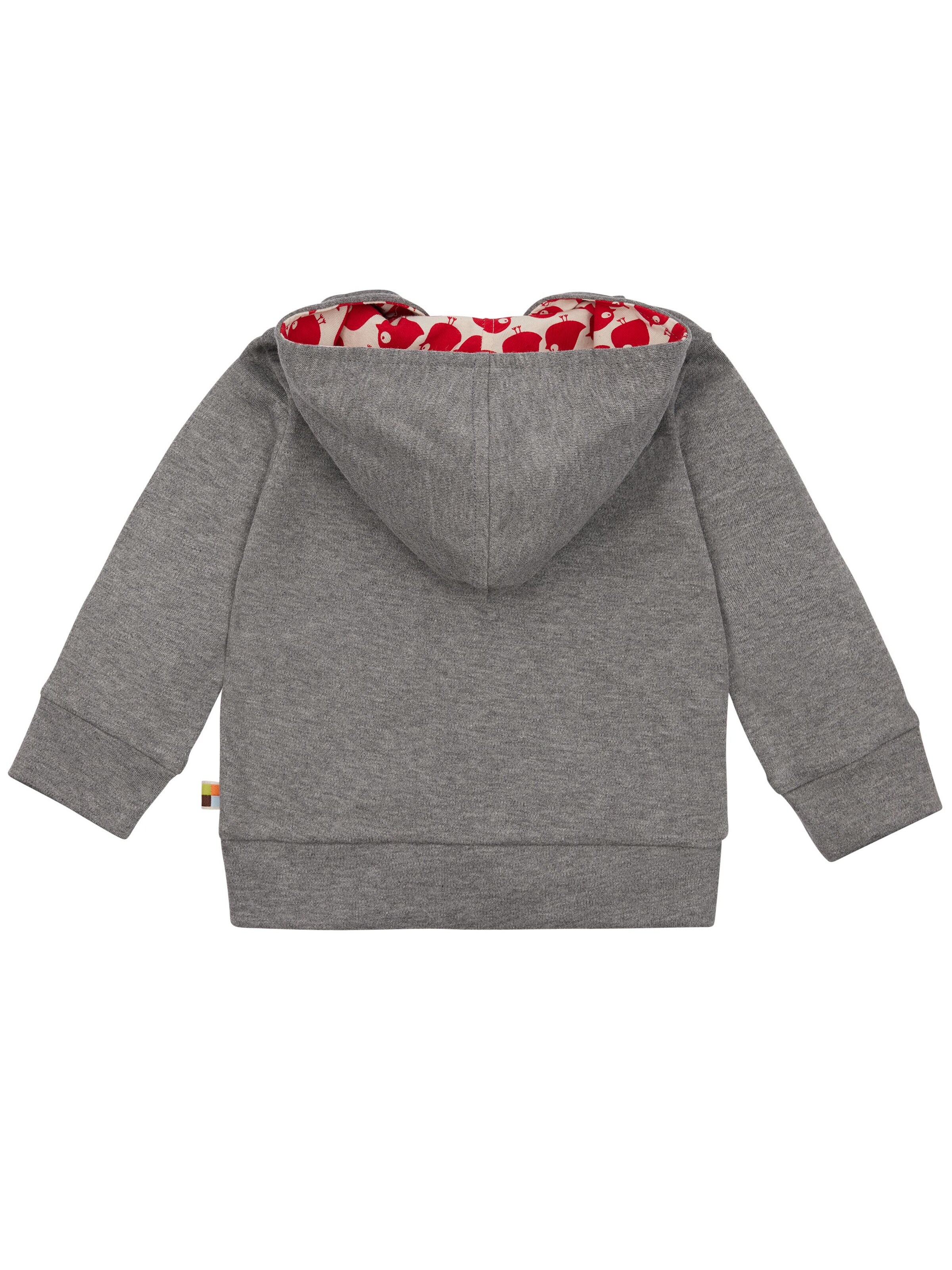 loud + proud Zip-Up Hoodie 'Interlock' in Grey