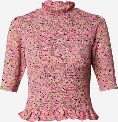 HUGO Тениска 'Dandelia' в светлозелено / лилав / розово / черно, Преглед на продукта