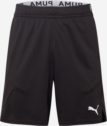 PUMA Regular Workout Pants in Black: front