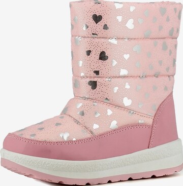 Happy Bee Boots in Pink: front