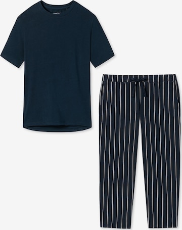 SCHIESSER Pyjama 'Organic Cotton' in Blau: Vorderseite