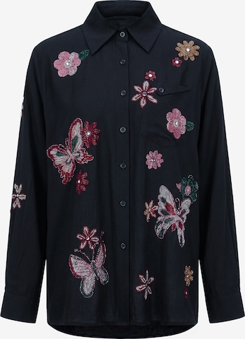 faina - Blusa 'Glamour' em preto: frente