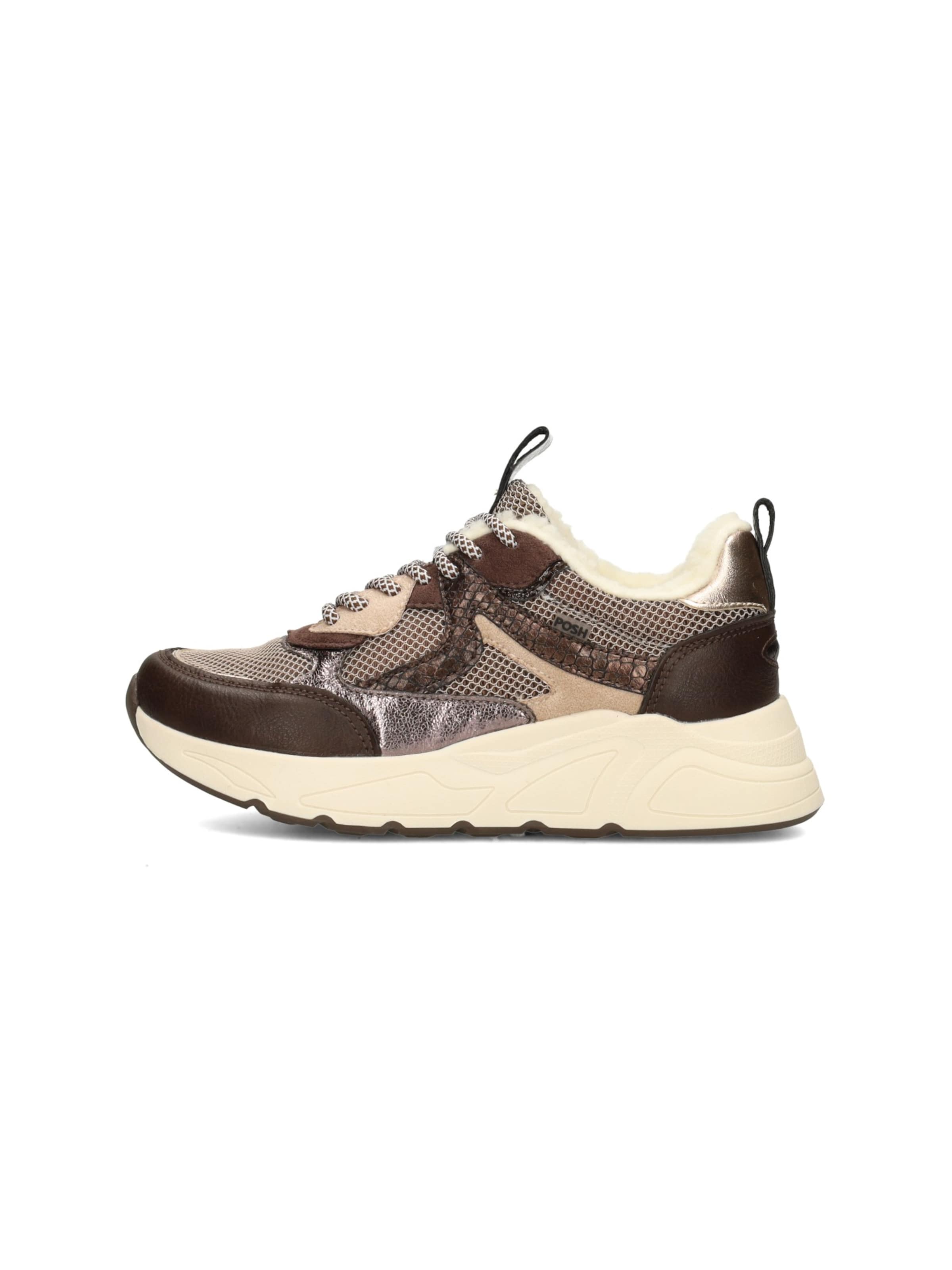 POSH by Poelman Sneakers 'KIKI ROSE' in Bruin: voorkant