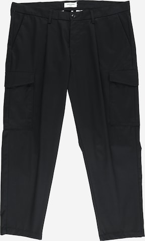 Coupe slim Pantalon cargo 'Bill Clean' Jack & Jones Plus en noir : devant