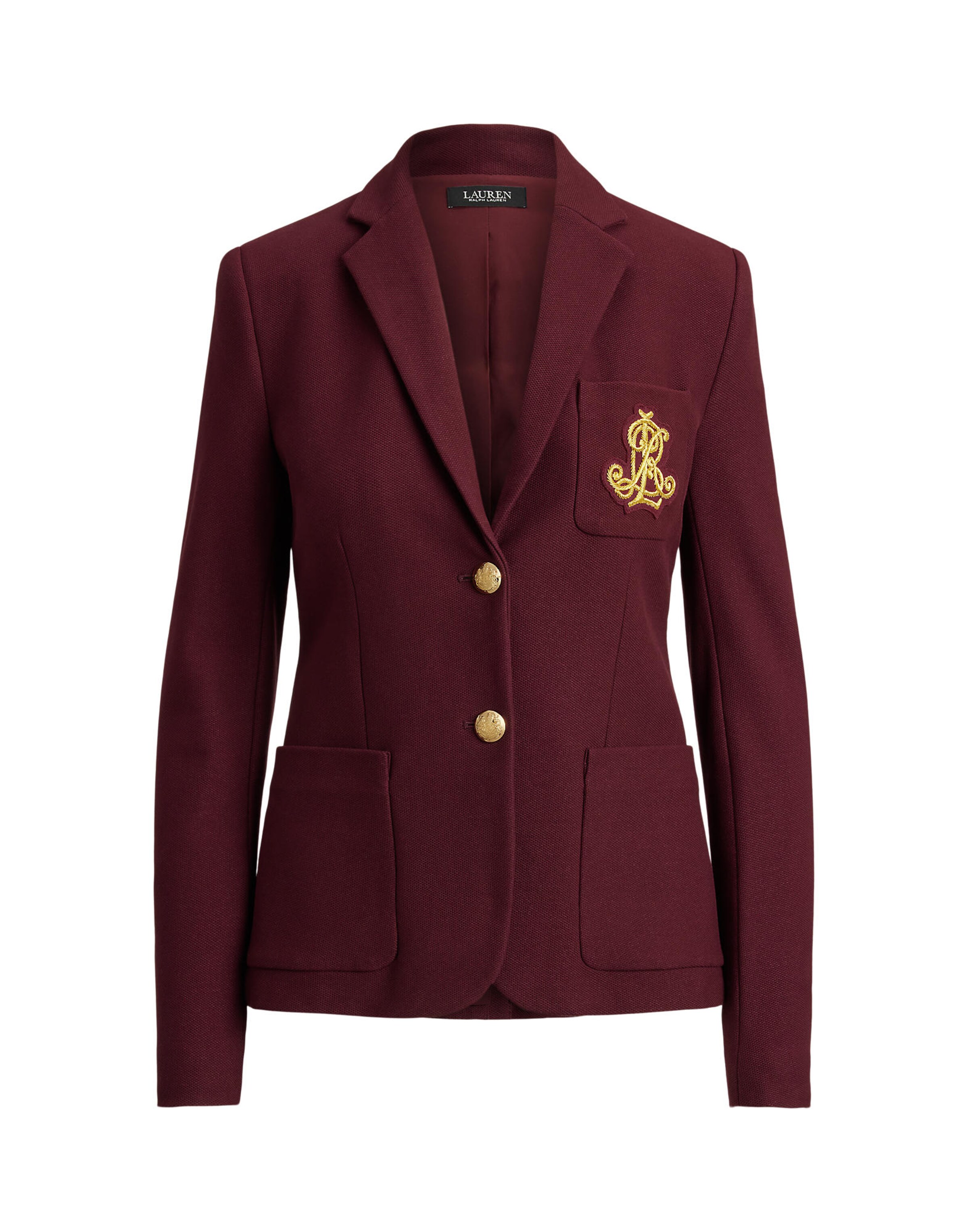 Lauren Ralph Lauren Petite Μπλέιζερ 'ANFISA' σε 34 σε χρυσό / κόκκινο κρασί, Άποψη προϊόντος