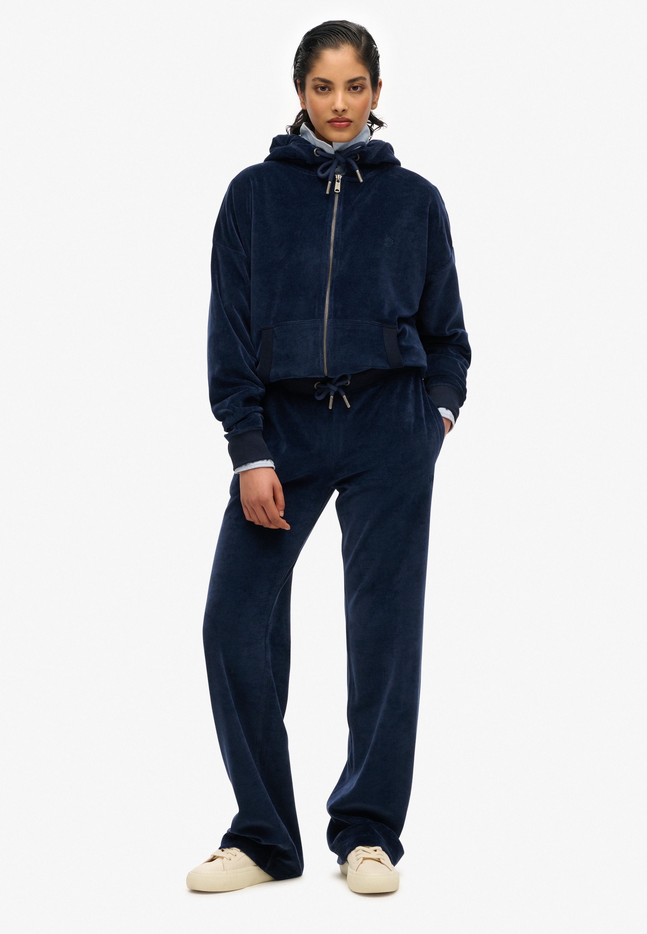 Superdry Wide leg Broek in Blauw