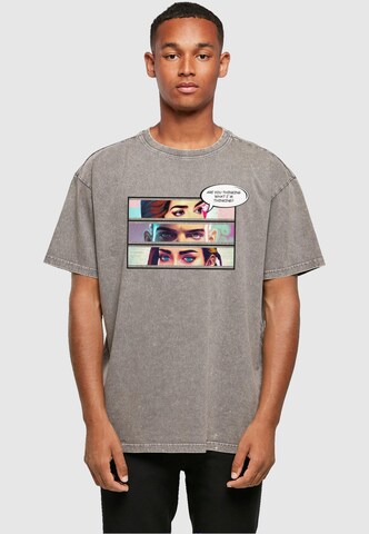Merchcode T-Shirt 'Thinking Comic' in Grau: Vorderseite