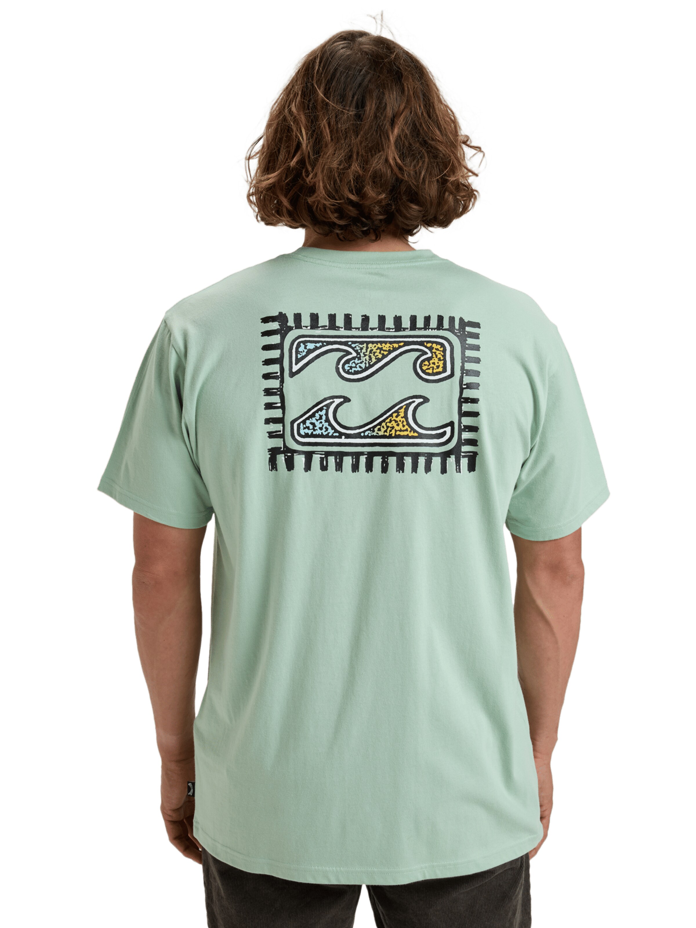 T-Shirt 'CRAYON WAVE' BILLABONG en vert : devant