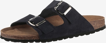 Man's World Mules in Black: front