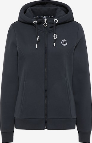 DreiMaster Maritim Zip-Up Hoodie in Blue: front